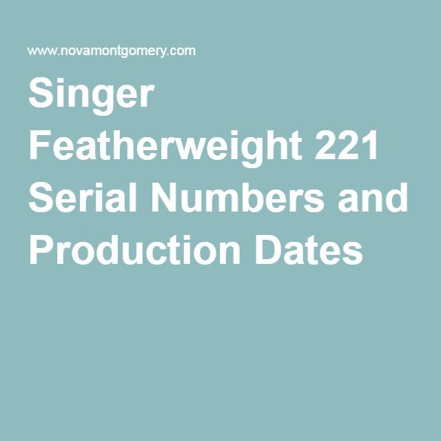 singer serial number search